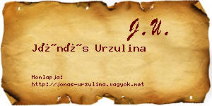 Jónás Urzulina névjegykártya